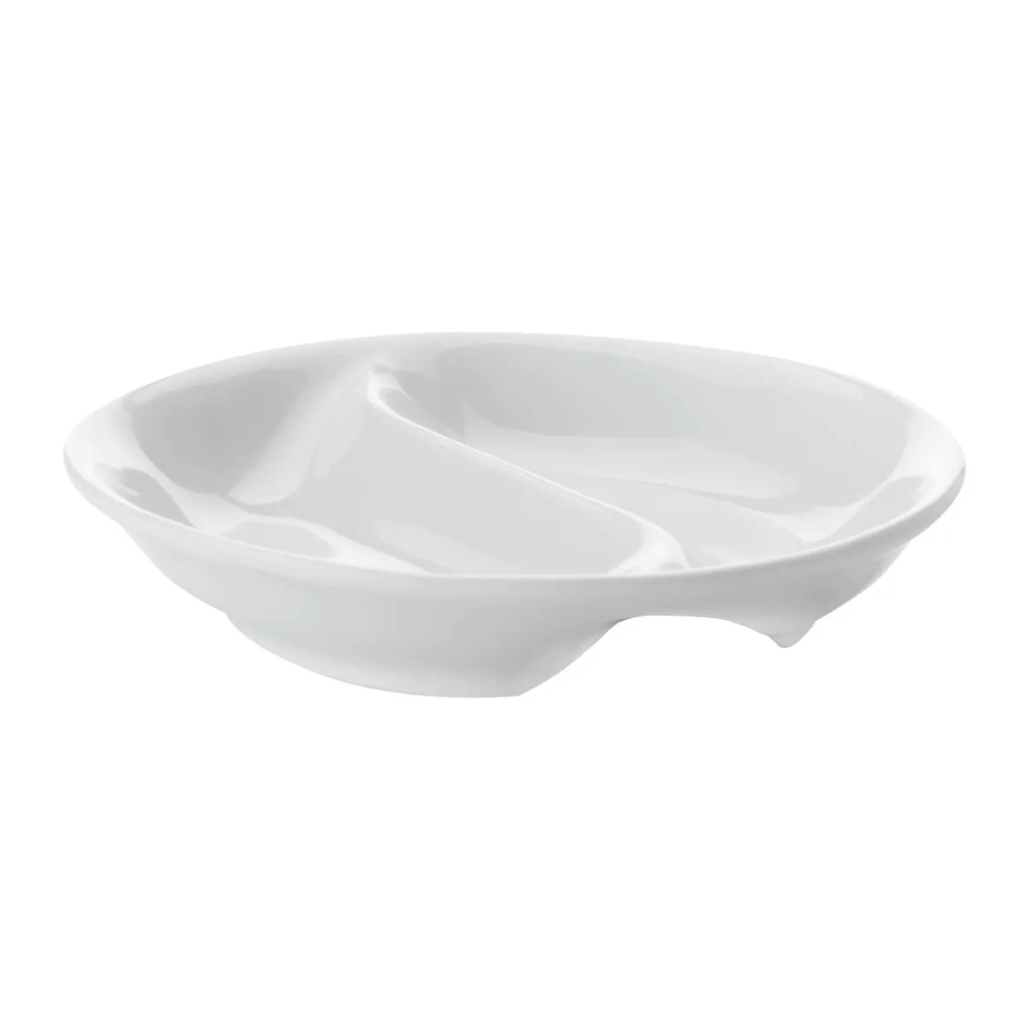 Maxwell & Williams White Basics Round Divided Sauce Dish - 10cm