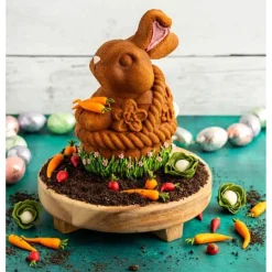 Nordic Ware 10-Cup Bunny In A Basket 3D Cake Pan - Toffee