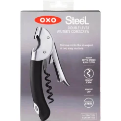 OXO Steel Double Lever Waiter's Corkscrew