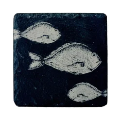Selbrae House Slate Coaster - Fish Repeat
