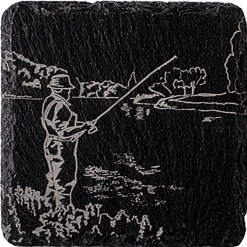 Selbrae House Slate Coaster - Fishing