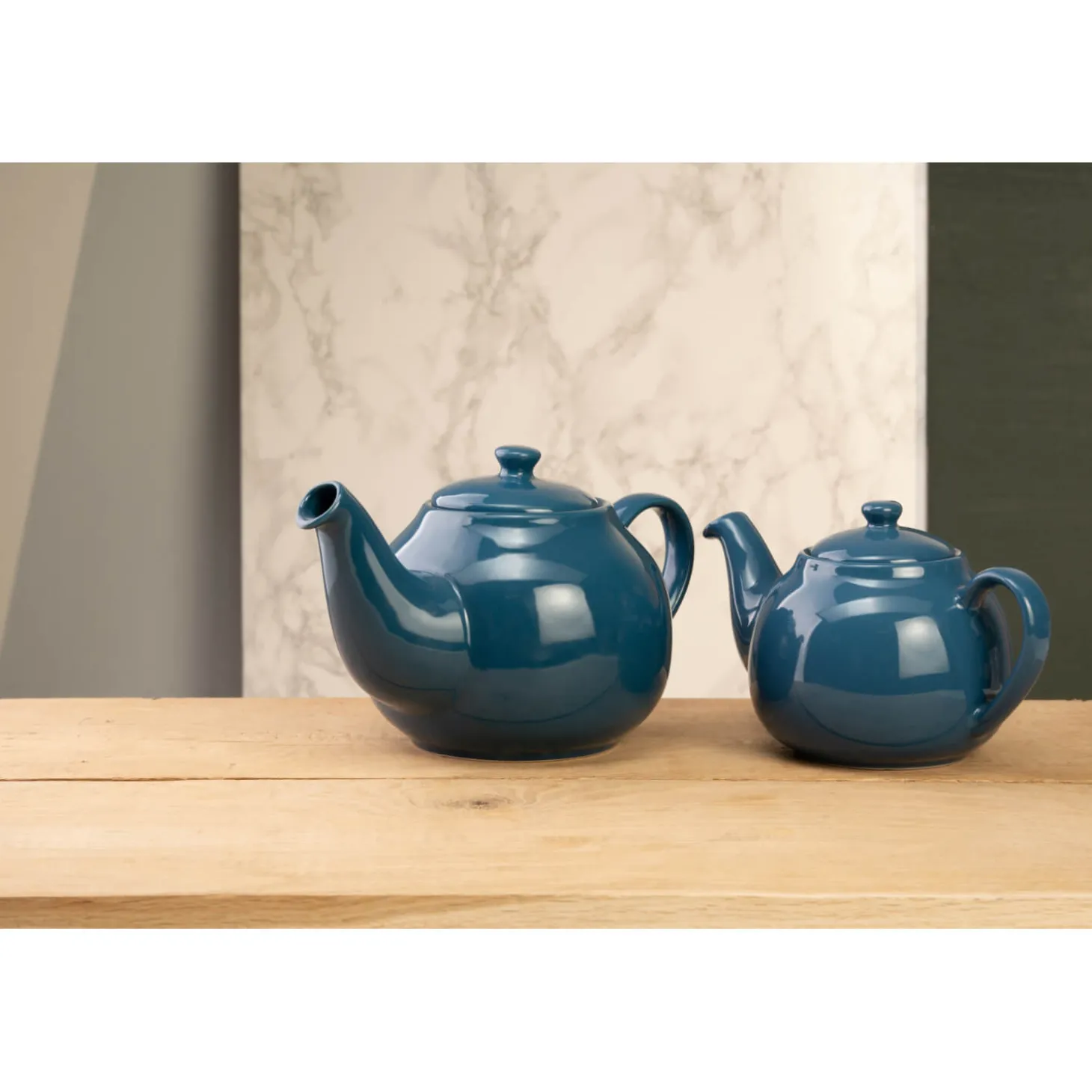 Siip 6 Cup Solid Glaze Stoneware Teapot - Dark Blue