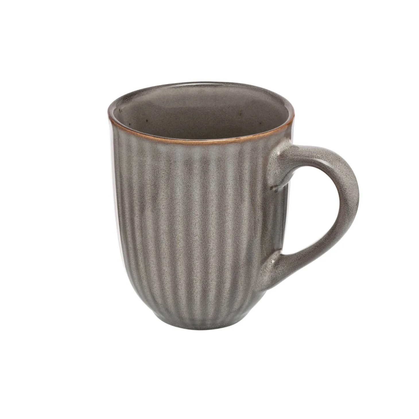 Siip Ribbed Stoneware 400ml Mug - Grey
