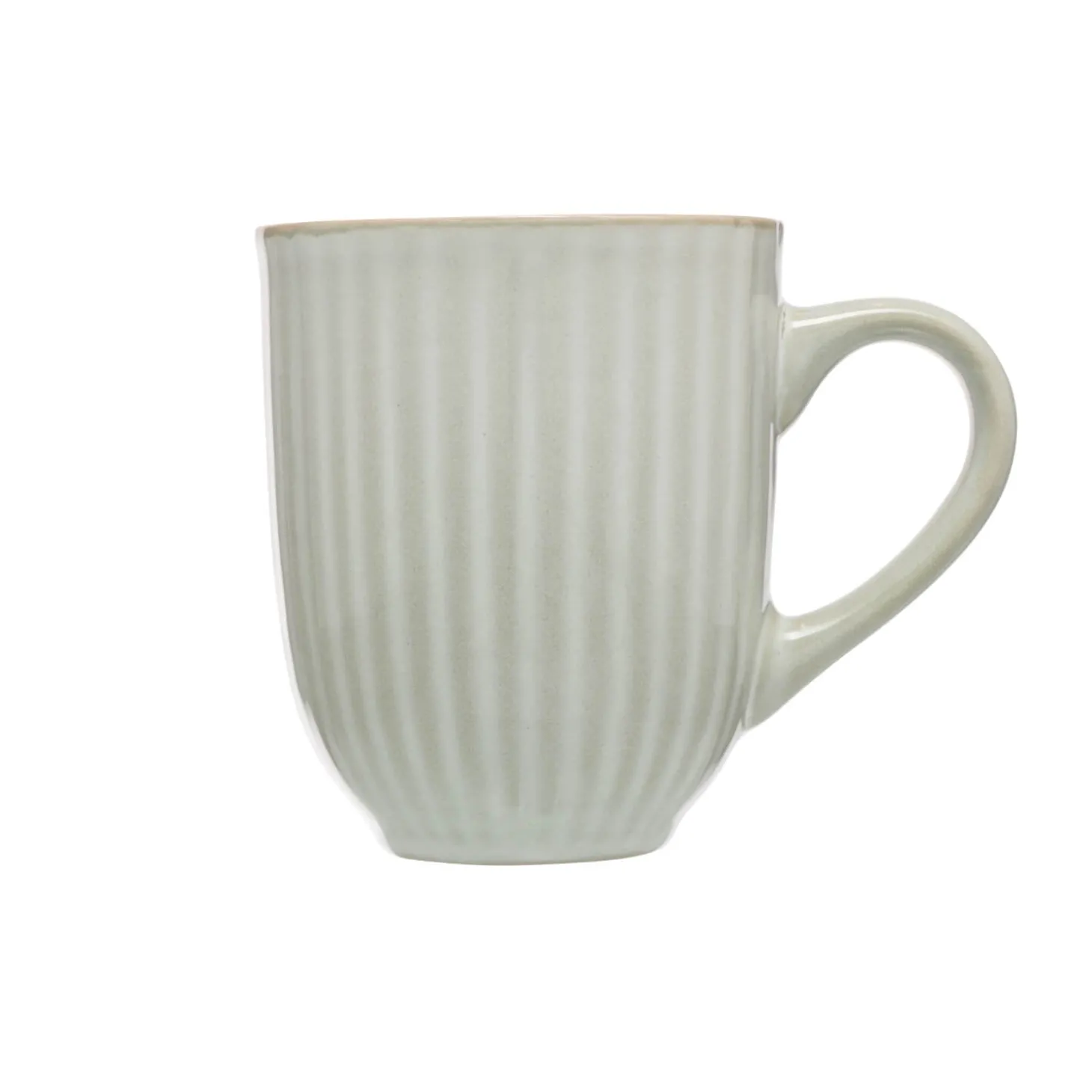 Siip Ribbed Stoneware 400ml Mug - Light Grey
