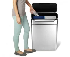 Simplehuman Touch Bar Recycling Kitchen Bin - 48 Litre