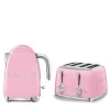 Smeg Jug Kettle & 4 Slice Toaster Set - Pink