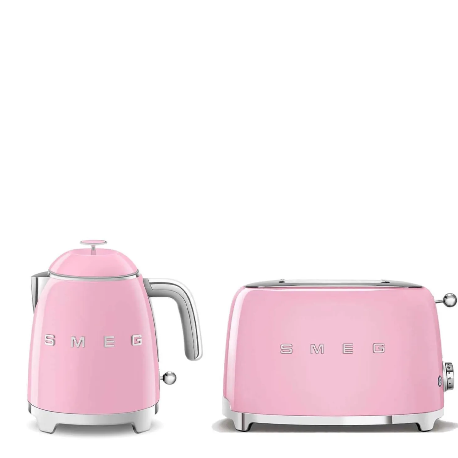 Smeg Mini Kettle & 2 Slice Toaster Set - Pink