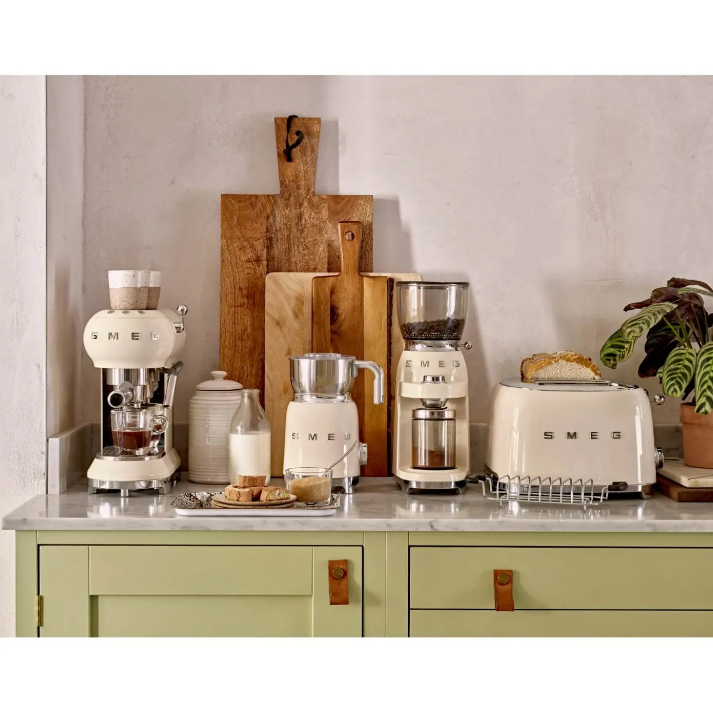 Smeg 50's Style Retro TSF01 2 Slice Toaster - Cream
