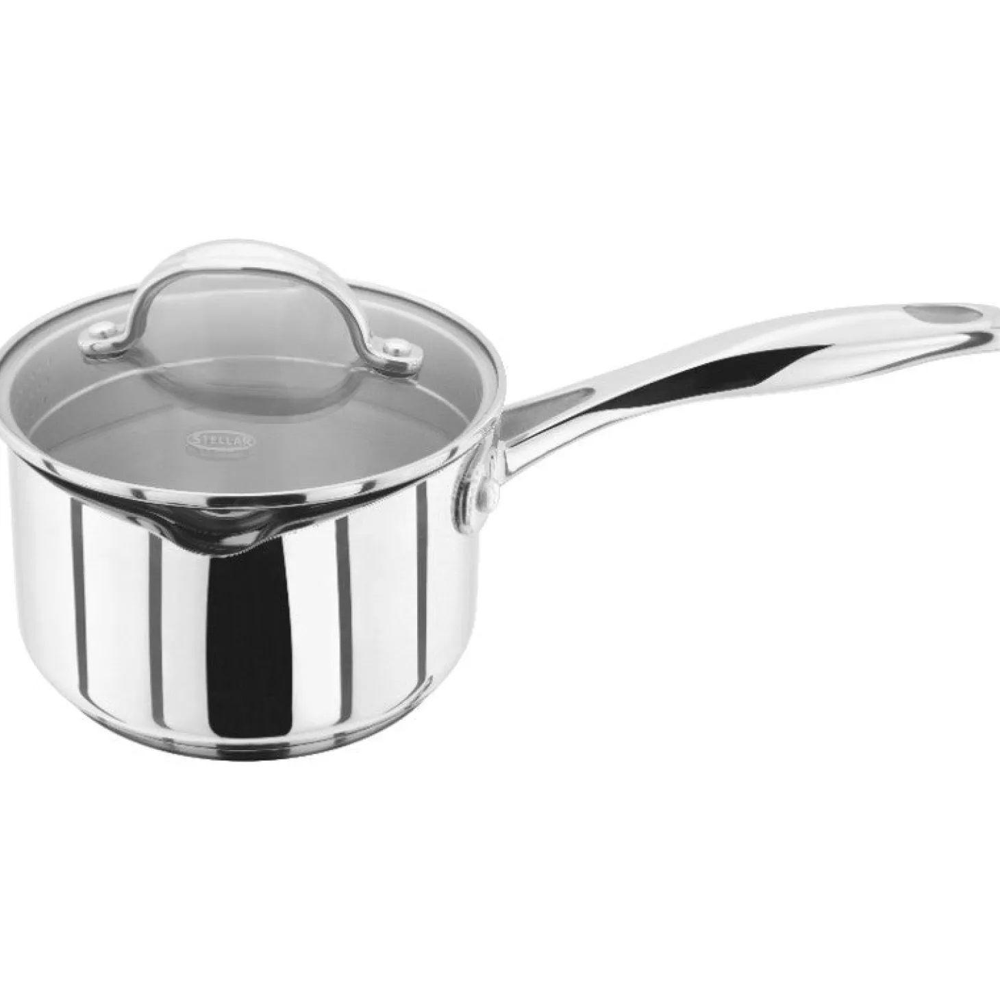 Stellar 7000 Draining Saucepan With Glass Lid - 14cm
