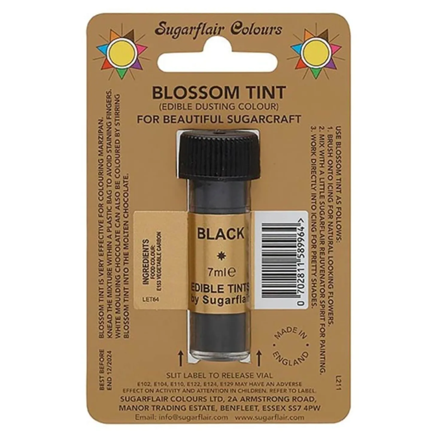 Sugarflair Edible Blossom Tint Dusting - Black