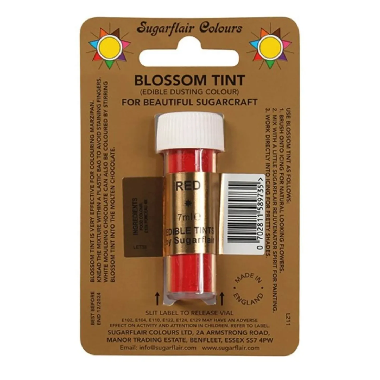 Sugarflair Edible Blossom Tint Dusting - Red