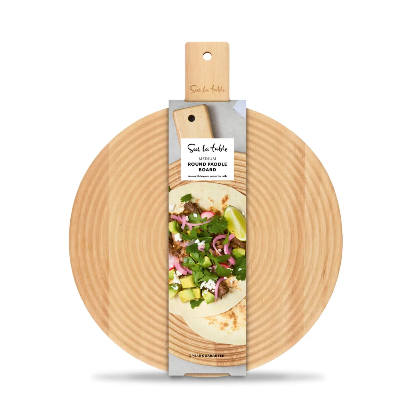 Sur La Table Colour Me Happy Round Paddle Serving Board - Medium