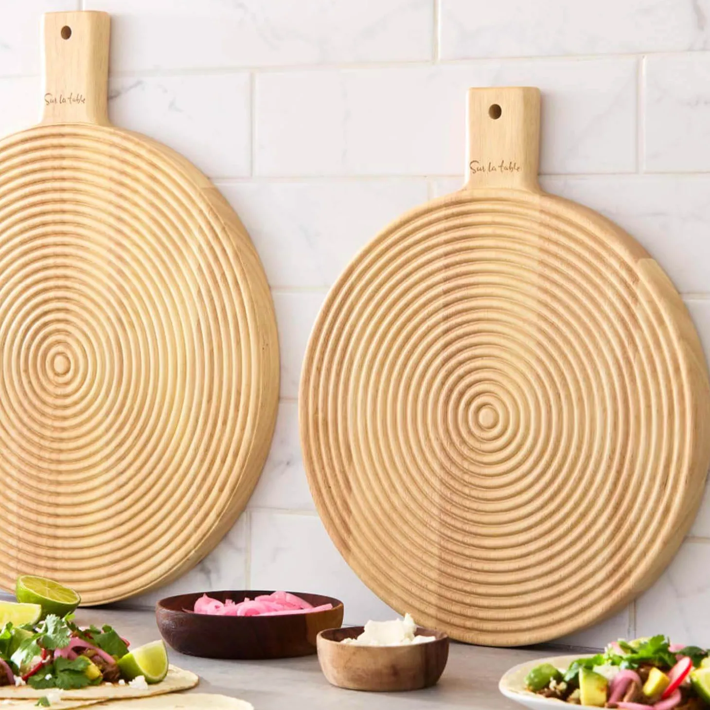 Sur La Table Colour Me Happy Round Paddle Serving Board - Medium