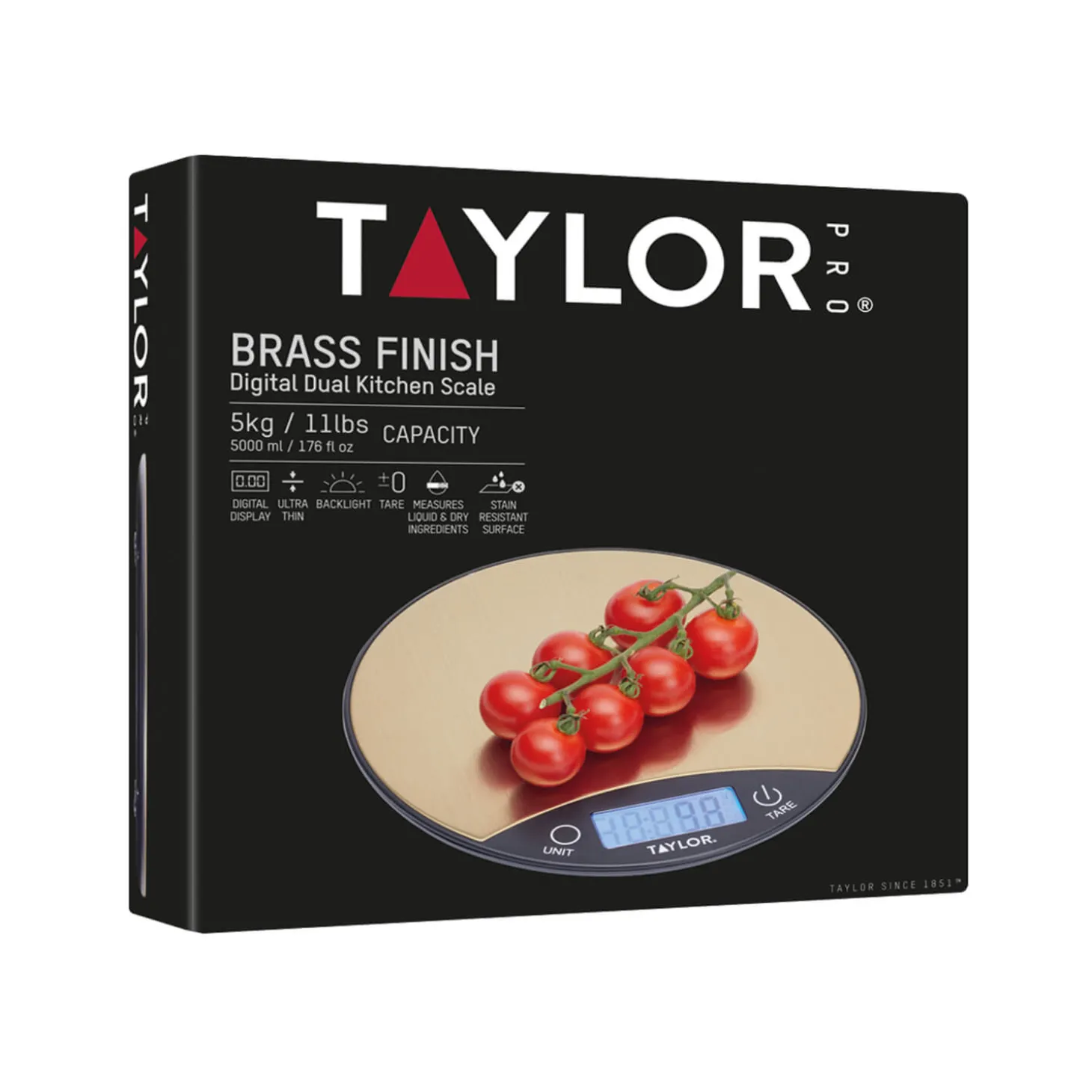 Taylor Pro Digital Dual 5kg Kitchen Scale - Brass & Black