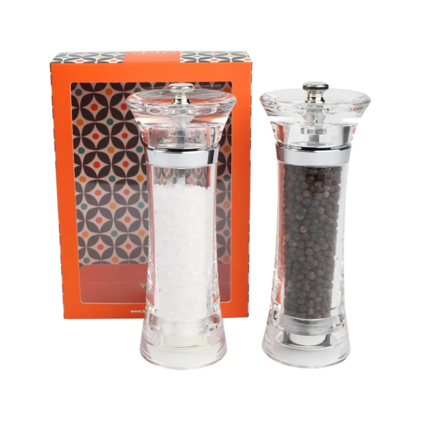 T&G Acrylic Clear Toronto Tower Salt & Pepper Mill Set