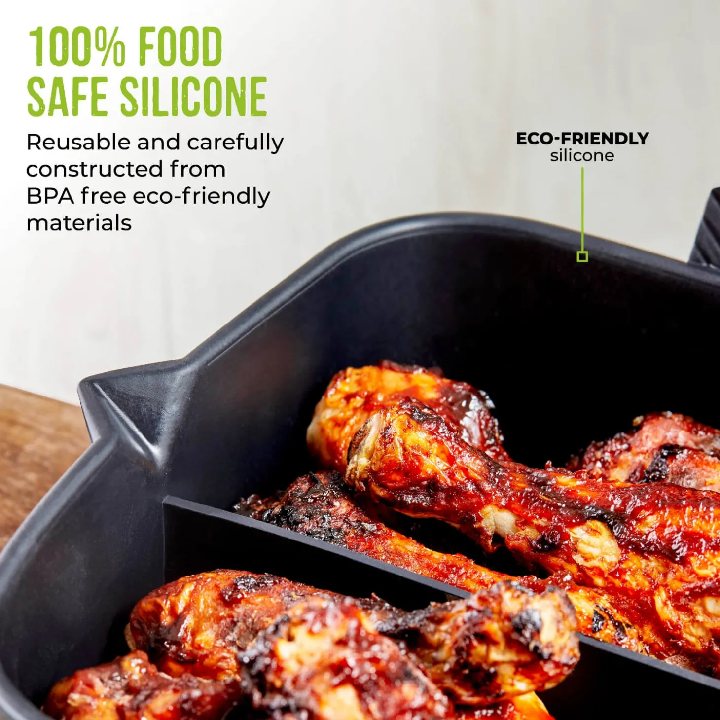 Tower Air Fryer Square Solid Tray with Divider