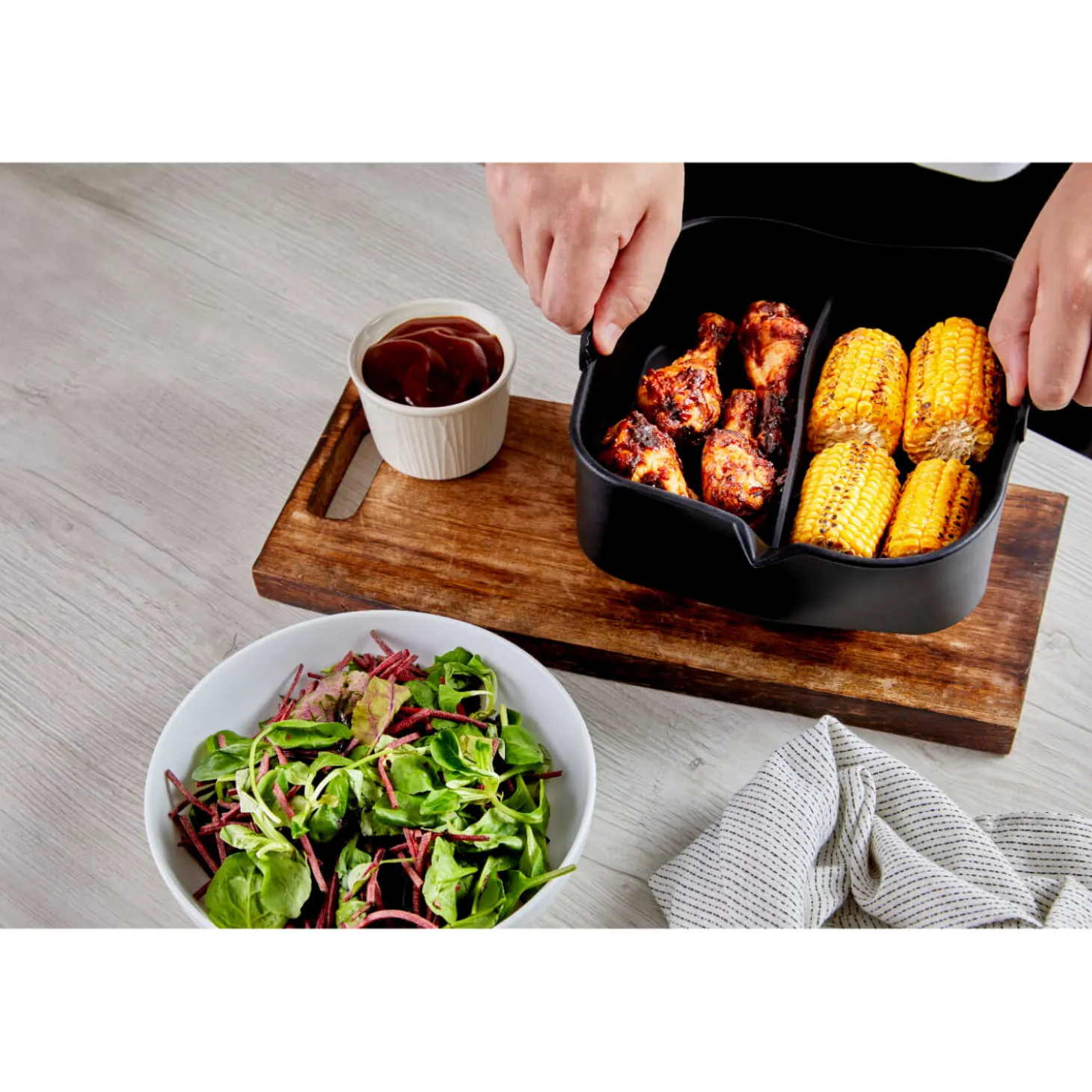 Tower Air Fryer Square Solid Tray with Divider