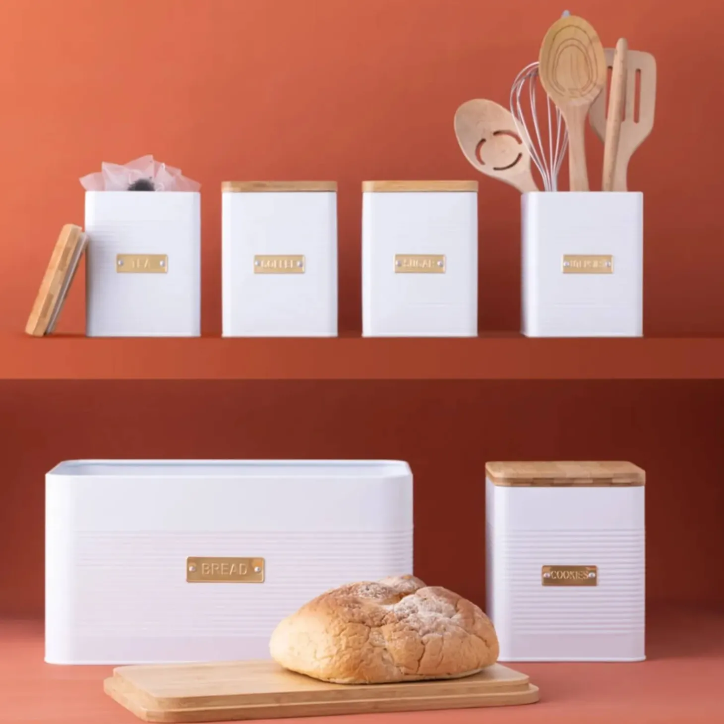 Typhoon Square Bread Storage - Otto White