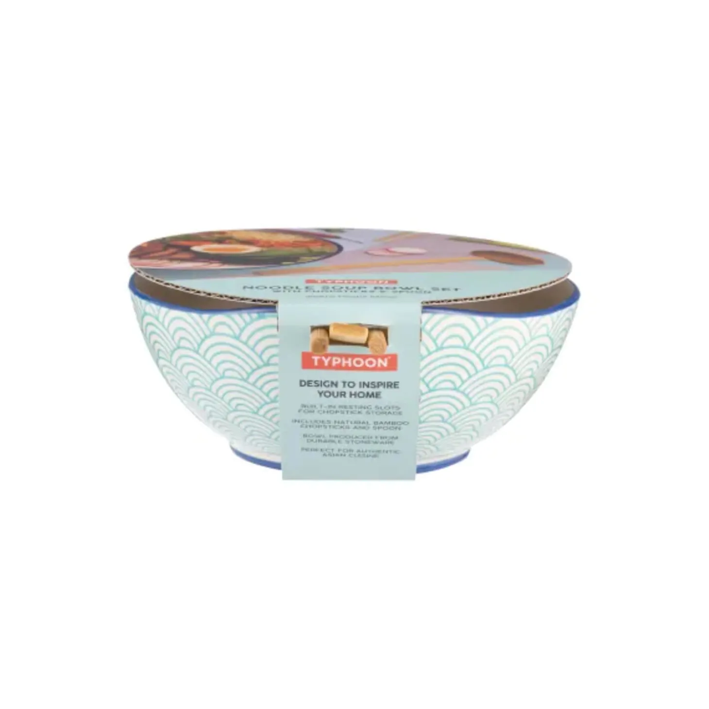 Typhoon World Foods Ceramic Noodle Soup Bowl Set - Blue