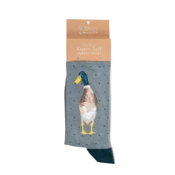 Wrendale Designs By Hannah Dale Mens Bamboo Socks One Size 7-11 - Guard Duck