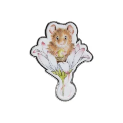 Wrendale Designs by Hannah Dale Pin Badge - Oops A Daisy - Mouse