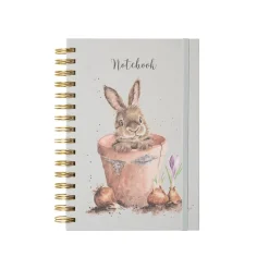 Wrendale Designs by Hannah Dale A5 Notebook - The Flower Pot - Rabbit
