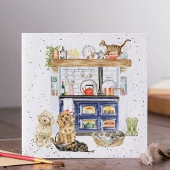 Wrendale Designs By Hannah Dale Card - Country Kitchen - Dog & Cat