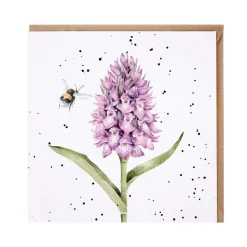 Wrendale Designs by Hannah Dale Card - Marsh Orchid - Bee