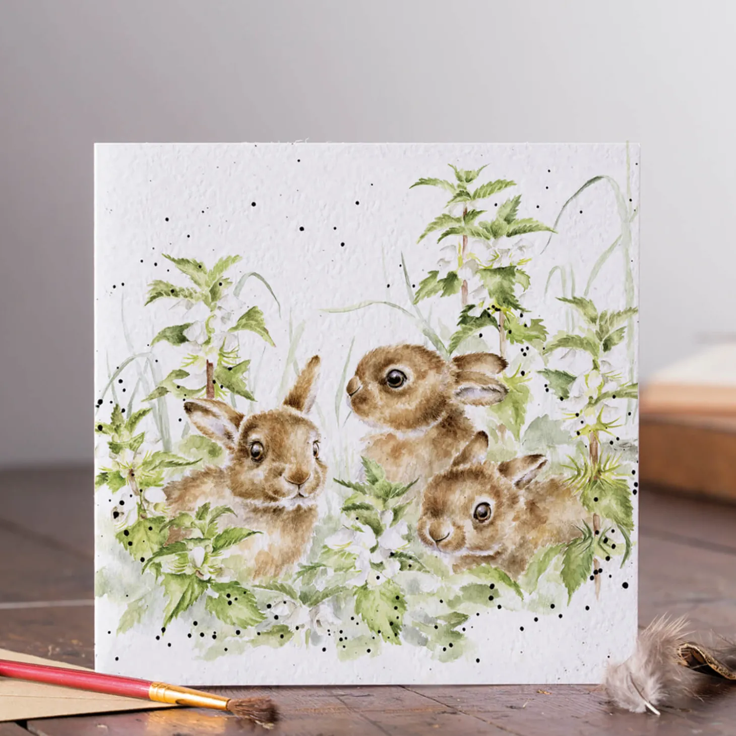Wrendale Designs by Hannah Dale Card - Spring Hares