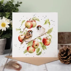 Wrendale Designs by Hannah Dale Card - The Apple Tree - Sparrow