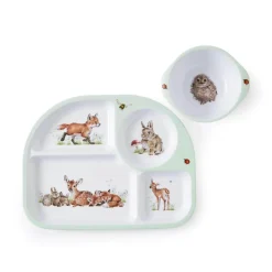 Wrendale Designs Little Wren Melamine Divided Plate & Bowl Set