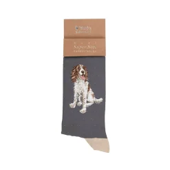 Wrendale Designs Mens Bamboo Socks One Size 7-11 - Willow - Spaniel