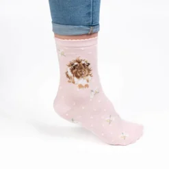 Wrendale Designs Pink Socks - Grinny Pig