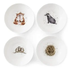 Wrendale Desings by Hannah Dale 4-Piece Cereal Bowl Set - Woodland Animals