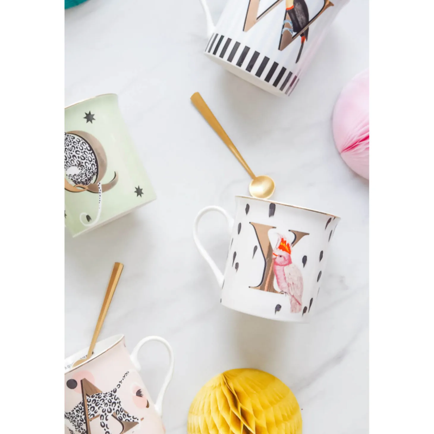 Yvonne Ellen Bone China 330ml Alphabet Mug - X