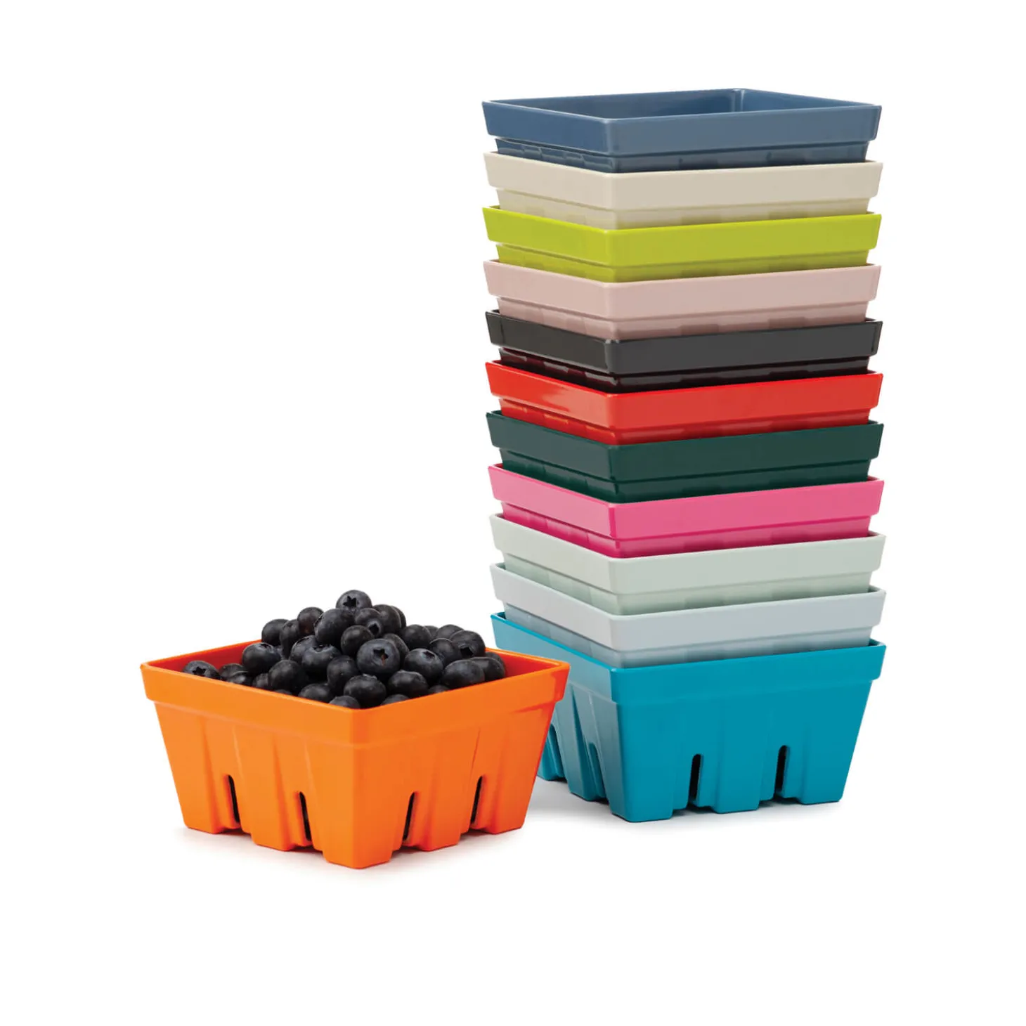Zeal 12cm Melamine Berry Box & Colander - Duck Egg Blue