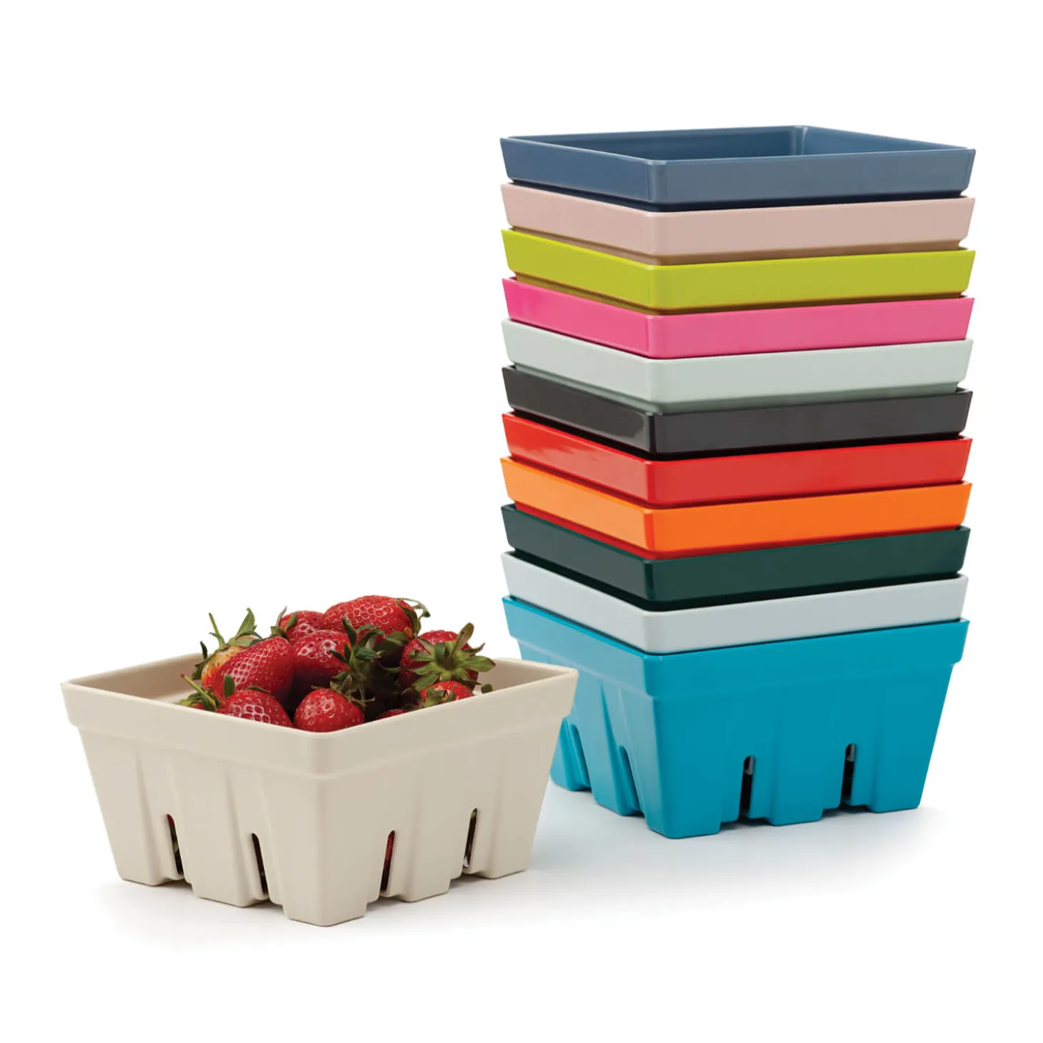 Zeal 15cm Melamine Berry Box & Colander - Sage Green
